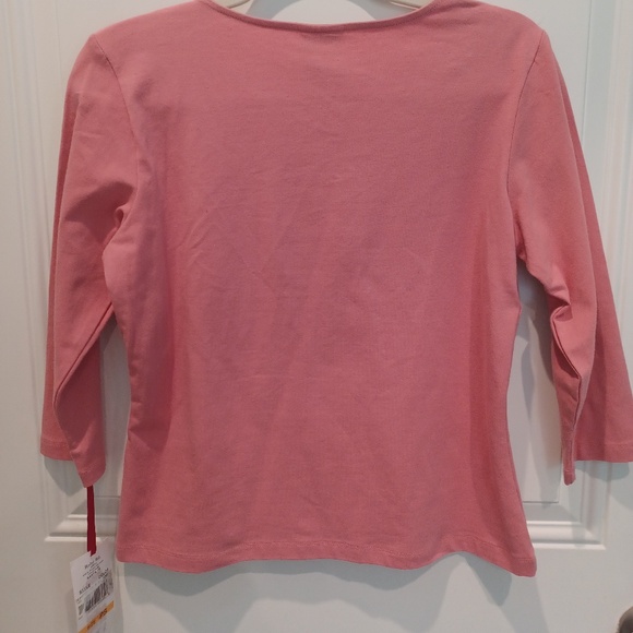 NWT RUBY ROAD PETITE SMALL SILVER METALLIC EMBELLISHED BOHO COTTON TOP! - Picture 4 of 4
